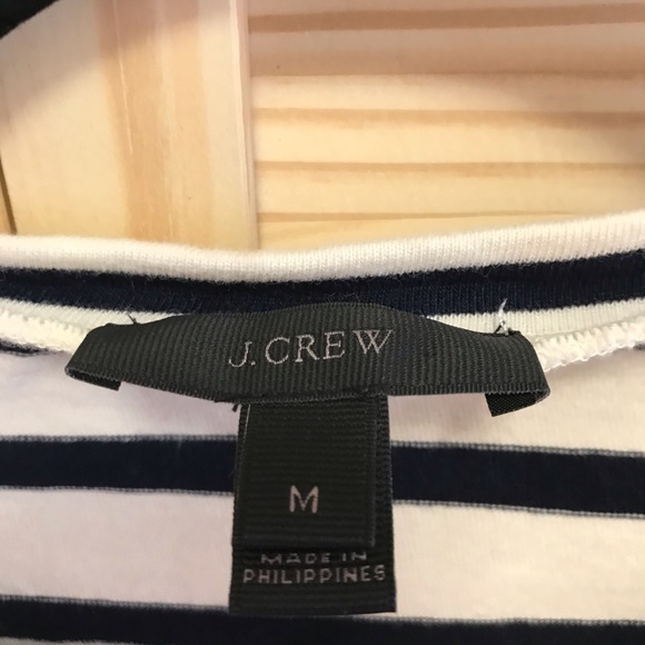 J‎ Crew long sleeve shirt with a heart ❤️ Nautical navy, grey, cream size M - Picture 3 of 6